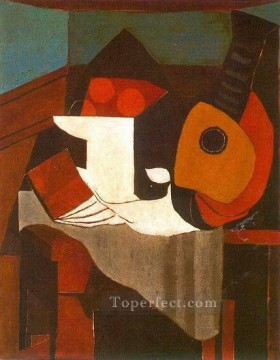 Compotier and mandolin book 1924 Pablo Picasso Oil Paintings
